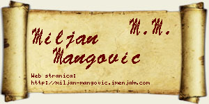 Miljan Mangović vizit kartica